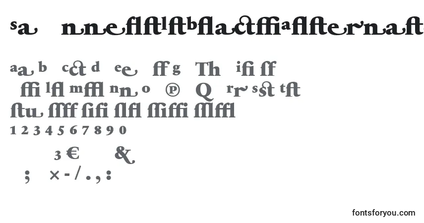 Czcionka SabonnextLtBlackAlternate – alfabet, cyfry, specjalne znaki