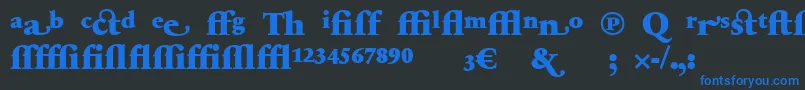 フォントSabonnextLtBlackAlternate – 黒い背景に青い文字