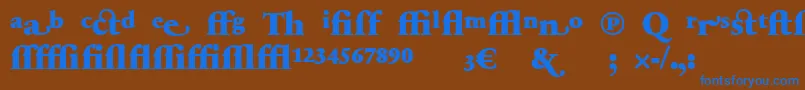 Шрифт SabonnextLtBlackAlternate – синие шрифты на коричневом фоне