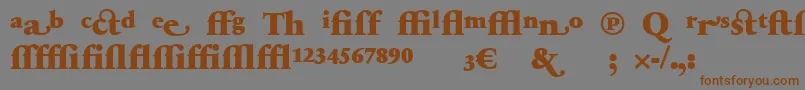 フォントSabonnextLtBlackAlternate – 茶色の文字が灰色の背景にあります。