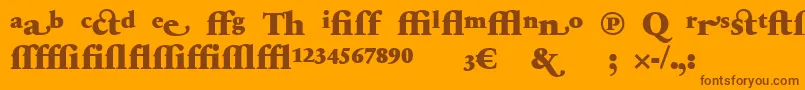 SabonnextLtBlackAlternate-fontti – ruskeat fontit oranssilla taustalla