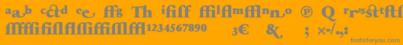 SabonnextLtBlackAlternate-fontti – harmaat kirjasimet oranssilla taustalla