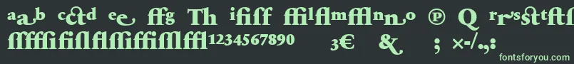 フォントSabonnextLtBlackAlternate – 黒い背景に緑の文字