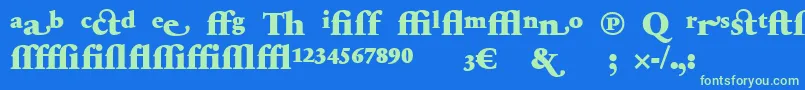 SabonnextLtBlackAlternate Font – Green Fonts on Blue Background