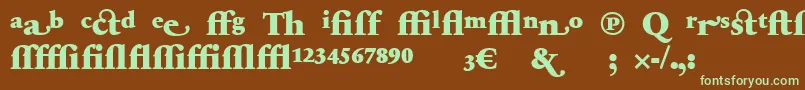 SabonnextLtBlackAlternate-fontti – vihreät fontit ruskealla taustalla