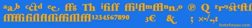 SabonnextLtBlackAlternate-Schriftart – Orangefarbene Schriften auf blauem Hintergrund