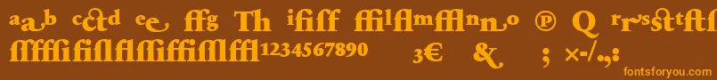 フォントSabonnextLtBlackAlternate – オレンジ色の文字が茶色の背景にあります。
