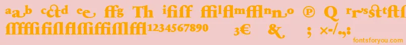 SabonnextLtBlackAlternate-Schriftart – Orangefarbene Schriften auf rosa Hintergrund