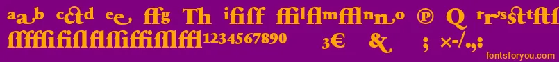 フォントSabonnextLtBlackAlternate – 紫色の背景にオレンジのフォント