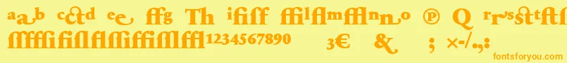 SabonnextLtBlackAlternate-Schriftart – Orangefarbene Schriften auf gelbem Hintergrund