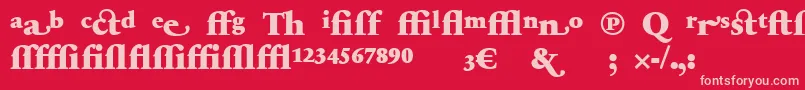 Шрифт SabonnextLtBlackAlternate – розовые шрифты на красном фоне