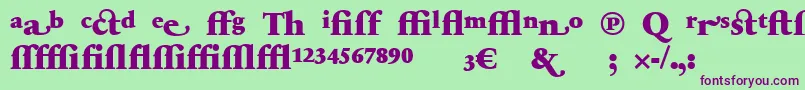 SabonnextLtBlackAlternate-Schriftart – Violette Schriften auf grünem Hintergrund