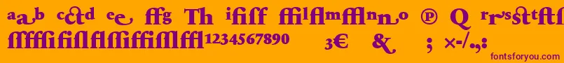 SabonnextLtBlackAlternate-Schriftart – Violette Schriften auf orangefarbenem Hintergrund