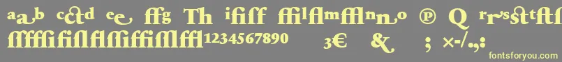 SabonnextLtBlackAlternate-fontti – keltaiset fontit harmaalla taustalla