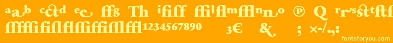 Шрифт SabonnextLtBlackAlternate – жёлтые шрифты на оранжевом фоне