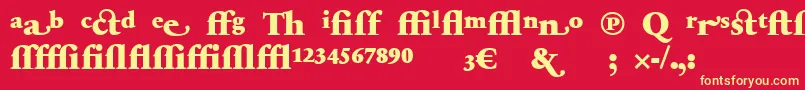 SabonnextLtBlackAlternate-Schriftart – Gelbe Schriften auf rotem Hintergrund