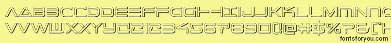 Telemarines3D1 Font – Black Fonts on Yellow Background