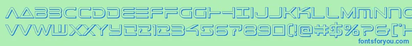 Telemarines3D1 Font – Blue Fonts on Green Background