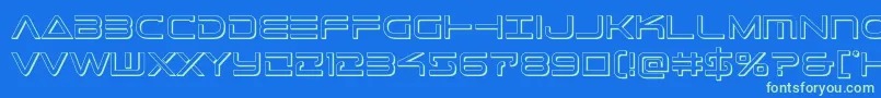 Telemarines3D1 Font – Green Fonts on Blue Background