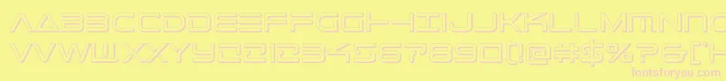 Telemarines3D1-Schriftart – Rosa Schriften auf gelbem Hintergrund