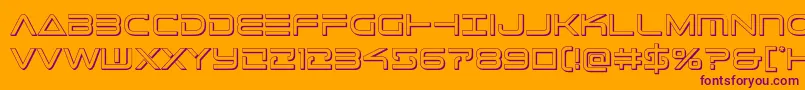 Telemarines3D1-Schriftart – Violette Schriften auf orangefarbenem Hintergrund