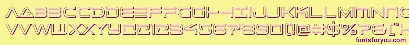 Telemarines3D1 Font – Purple Fonts on Yellow Background