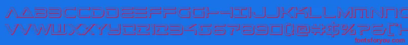 Telemarines3D1-fontti – punaiset fontit sinisellä taustalla
