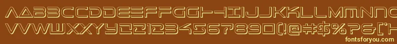 Telemarines3D1-fontti – keltaiset fontit ruskealla taustalla