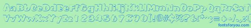 Somora Font – Blue Fonts on Green Background