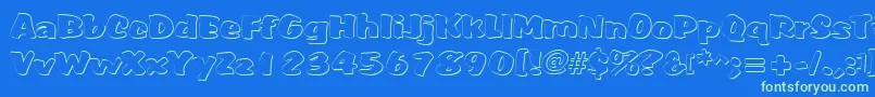 Somora Font – Green Fonts on Blue Background