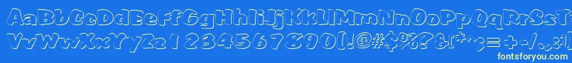 Somora Font – Yellow Fonts on Blue Background