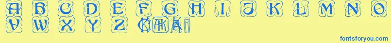 Khachaturiancaps Font – Blue Fonts on Yellow Background