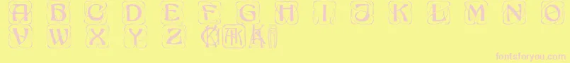 Khachaturiancaps Font – Pink Fonts on Yellow Background