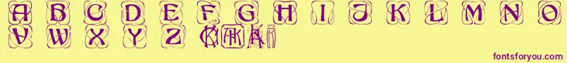 Khachaturiancaps Font – Purple Fonts on Yellow Background