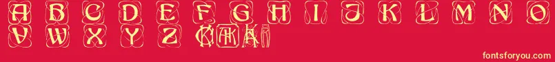 Khachaturiancaps Font – Yellow Fonts on Red Background