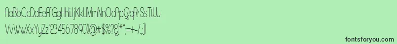 Czcionka Asenst – czarne czcionki na zielonym tle