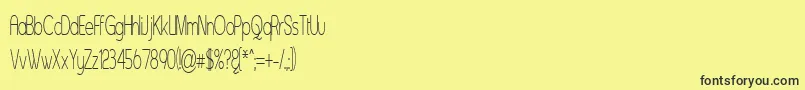 フォントAsenst – 黒い文字の黄色い背景