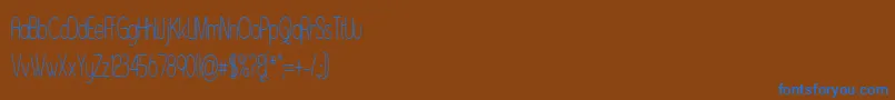 Czcionka Asenst – niebieskie czcionki na brązowym tle