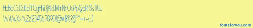 フォントAsenst – 青い文字が黄色の背景にあります。