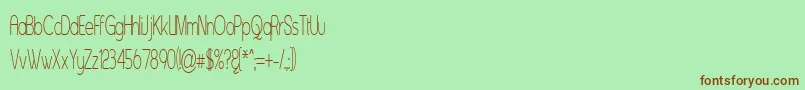 フォントAsenst – 緑の背景に茶色のフォント
