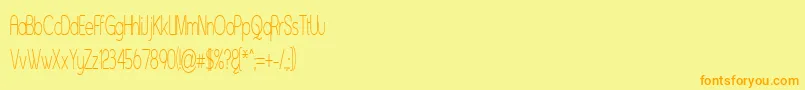 Asenst-fontti – oranssit fontit keltaisella taustalla