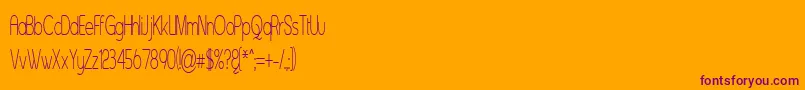 フォントAsenst – オレンジの背景に紫のフォント