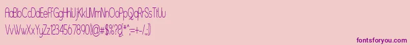 Fonte Asenst – fontes roxas em um fundo rosa