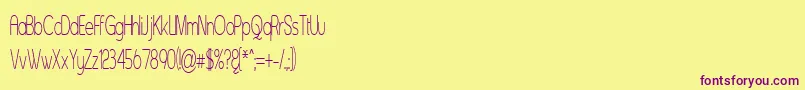 フォントAsenst – 紫色のフォント、黄色の背景