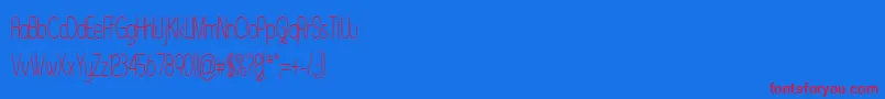 フォントAsenst – 赤い文字の青い背景