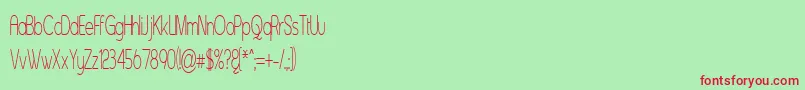 Czcionka Asenst – czerwone czcionki na zielonym tle