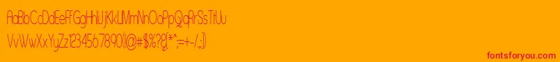 フォントAsenst – オレンジの背景に赤い文字
