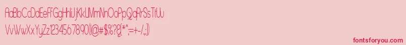 フォントAsenst – ピンクの背景に赤い文字