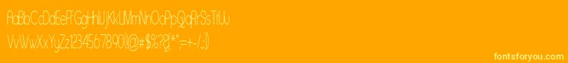 Asenst-Schriftart – Gelbe Schriften auf orangefarbenem Hintergrund