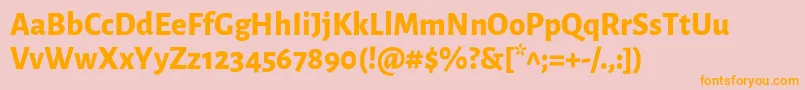 AlegreyasansExtrabold-Schriftart – Orangefarbene Schriften auf rosa Hintergrund